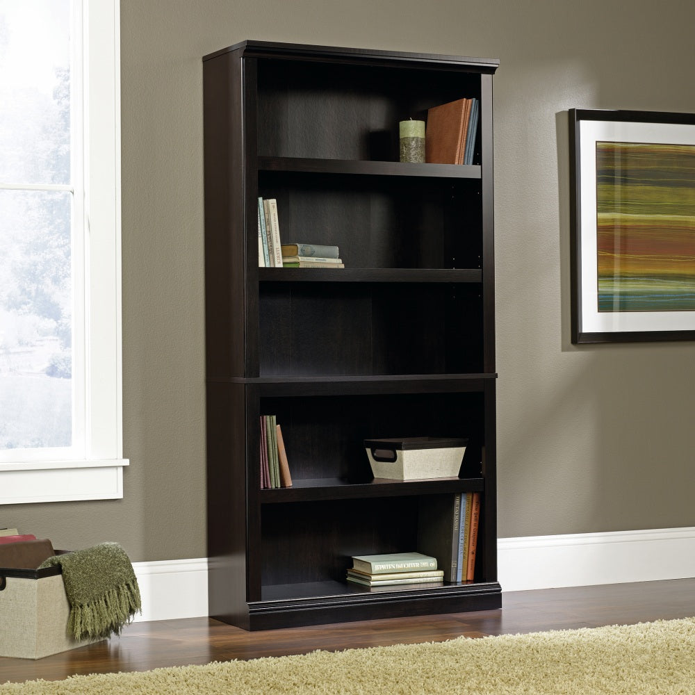 Sauder Select 70inH 5-Shelf Bookcase, Estate Black