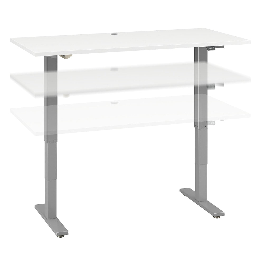 Move 40 Series by Bush Business Furniture Electric Height-Adjustable Standing Desk, 60in x 30in, White/Cool Gray Metallic, Standard Delivery