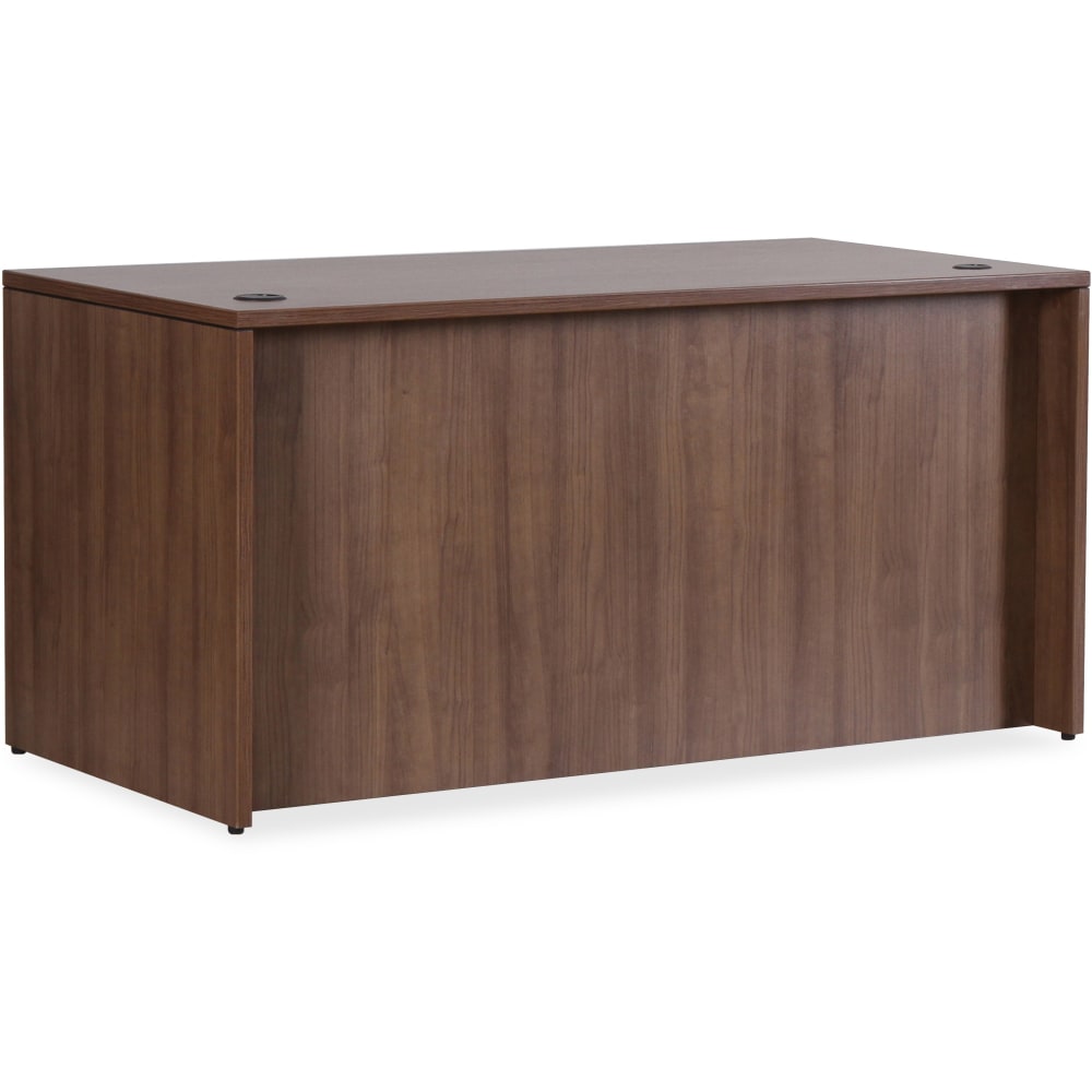 Lorell Essentials 72inW Rectangular Shell Computer Desk, Walnut