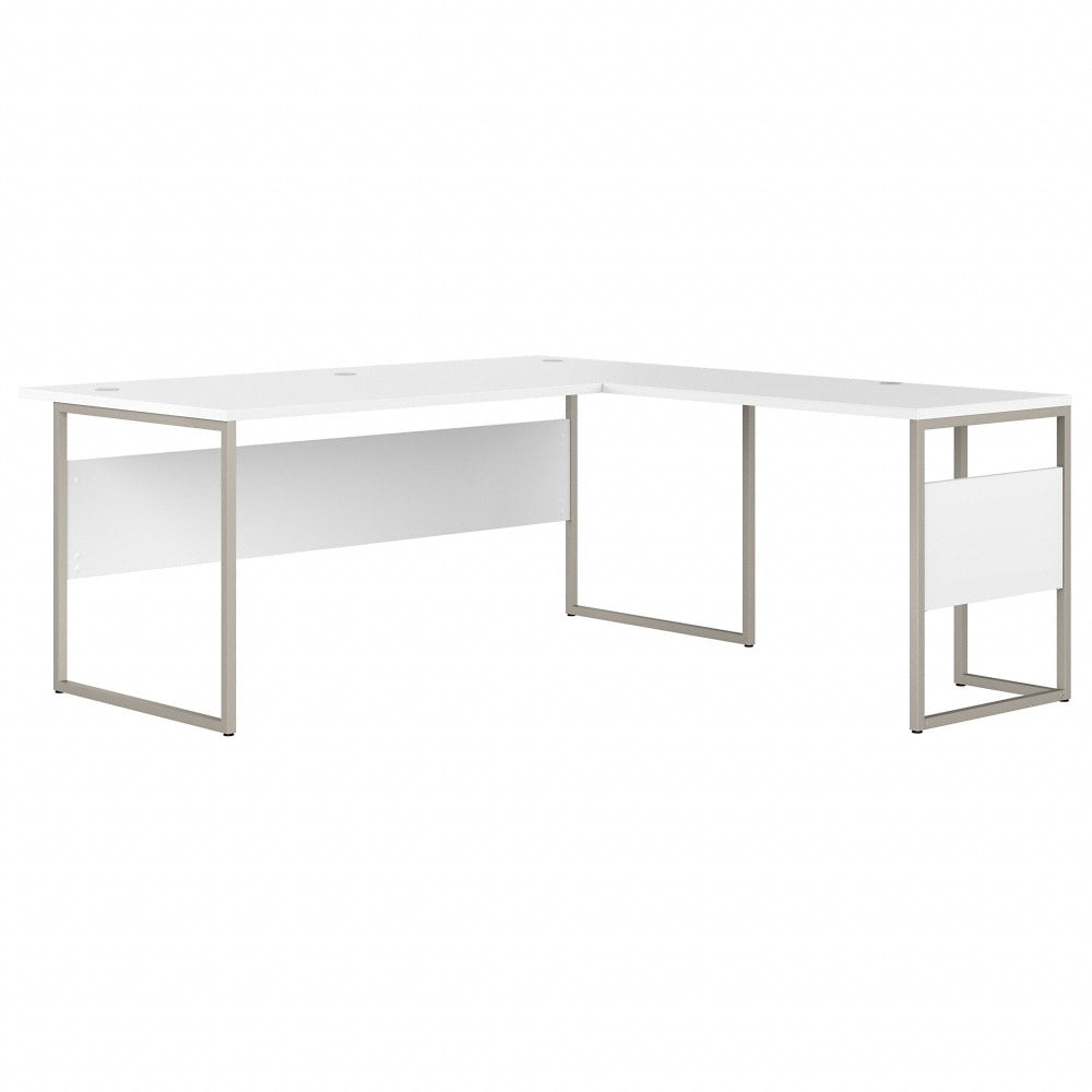 Bush Business Furniture Hybrid 72inW L-Shaped Corner Desk Table With Metal Legs, White, Standard Delivery