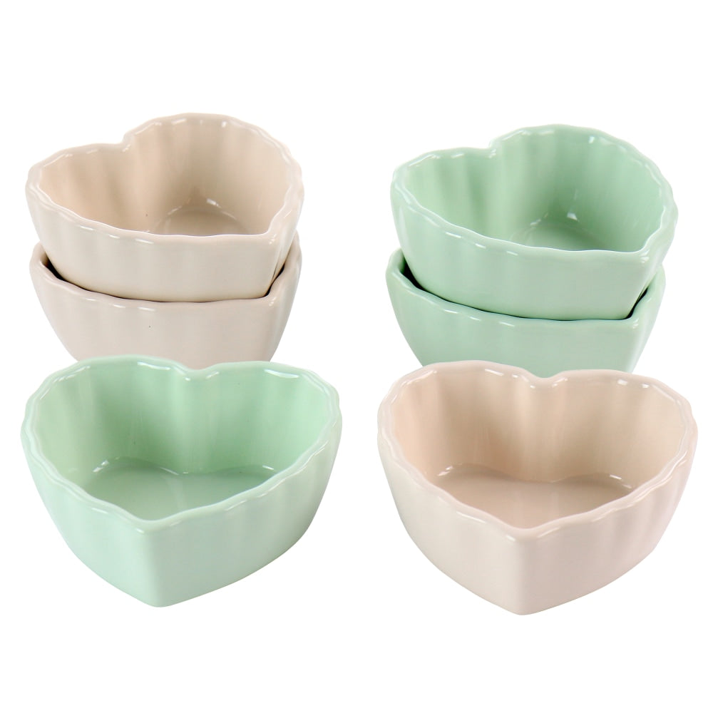 Martha Stewart Stoneware Heart-Shaped Baker Set, Assorted Colors