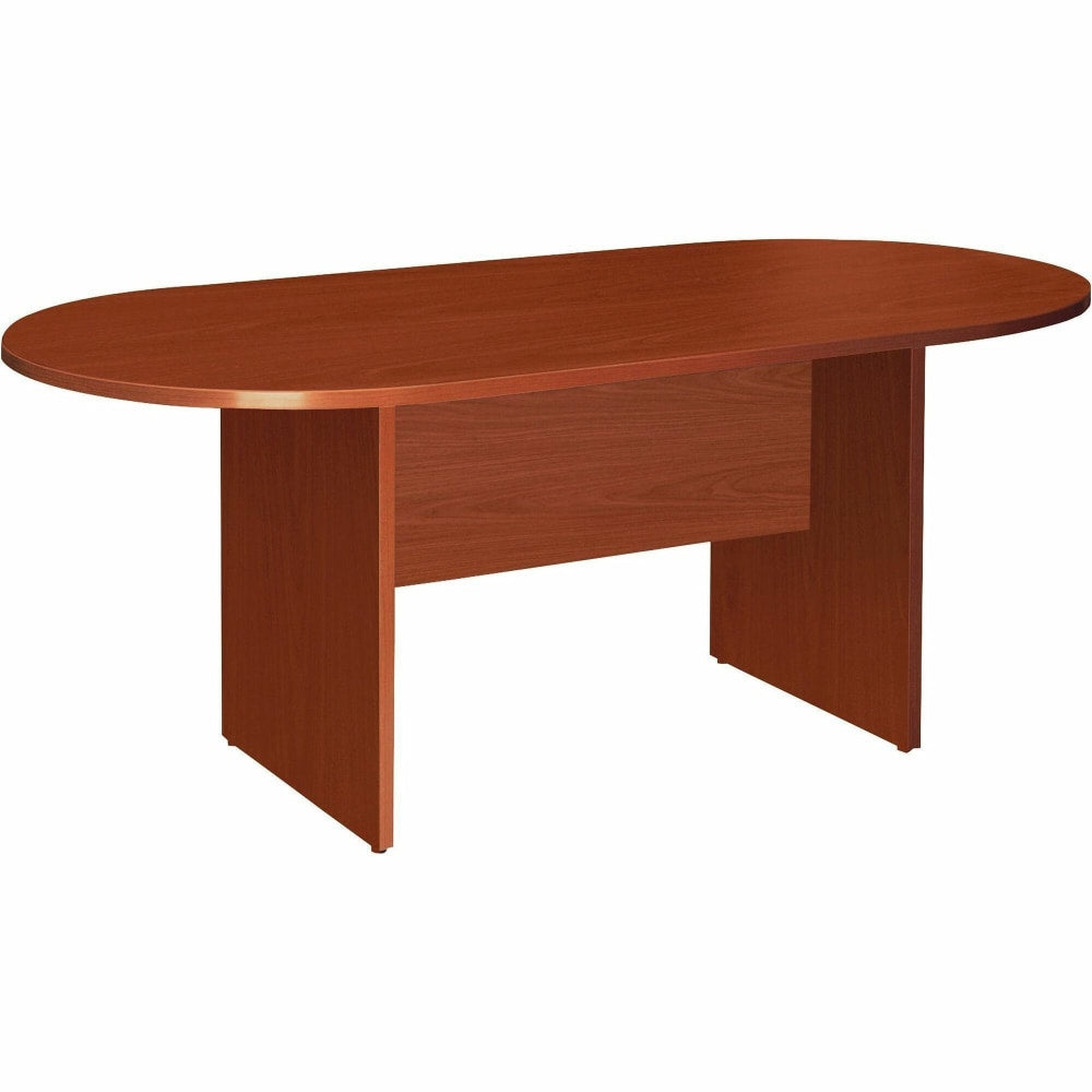 Lorell Essentials Oval Conference Table, 72inW, Cherry