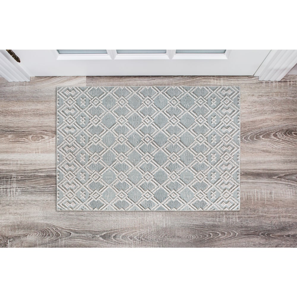 Linon Aria Area Rug, 2ft x 3ft, Arkin Cream/Gray