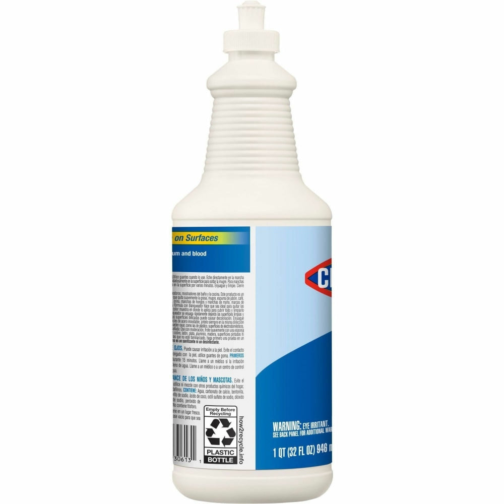 Clorox Commercial Solutions Bleach Cream Cleanser - 32 fl oz (1 quart) - 512 / Pallet - Clear