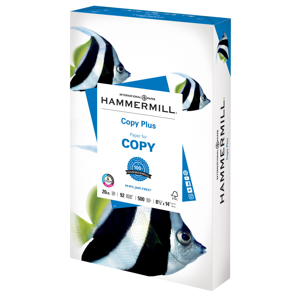 Hammermill Multi-Use Printer & Copy Paper, White, Legal (8.5in x 14in), 500 Sheets Per Ream, 20 Lb, 92 Brightness