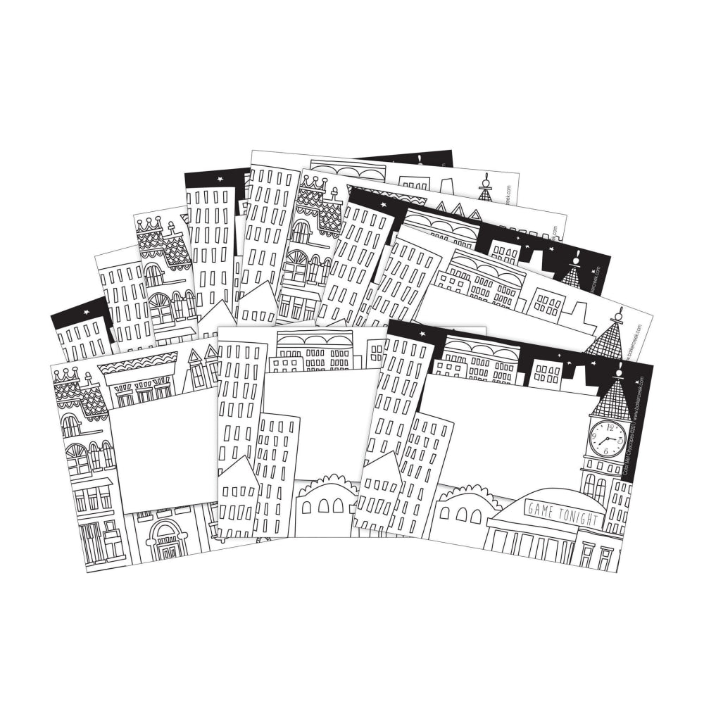 Barker Creek Name Tags, 2 -3/4" x 3 1/2", Color Cityscape, 45 Name Tags Per Pack, Case Of 2 Packs