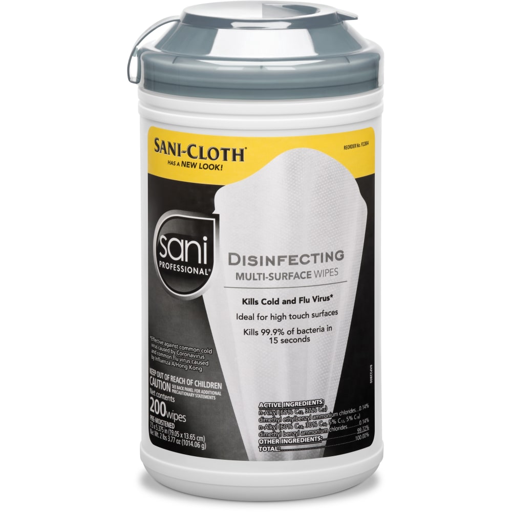 Sani-Cloth Disinfecting Wipes - Wipe - 7.50in Width x 5.40in Length - 200 / Each - White