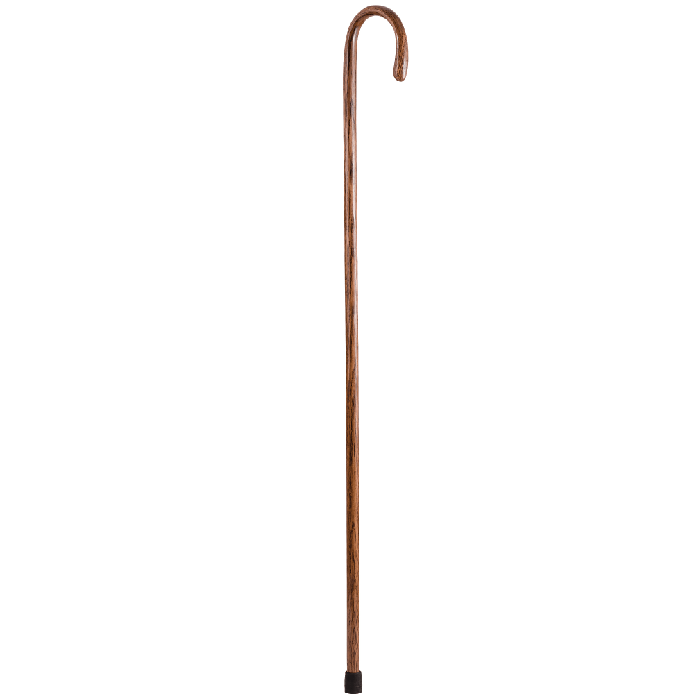 Brazos Walking Sticks Free Form Oak Shepherd's Crook Walking Stick, 58in, Red