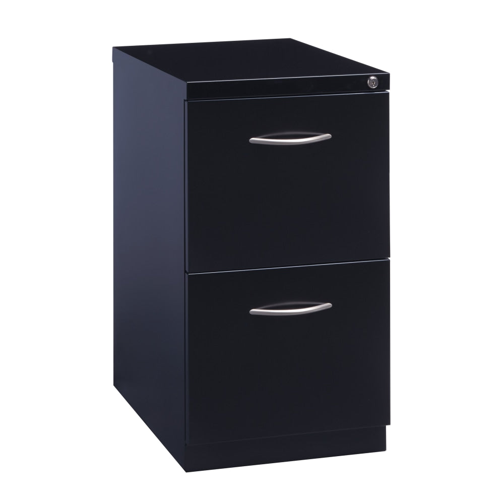 Hirsh 23inD Vertical 2-Drawer Mobile Pedestal File Cabinet, Black