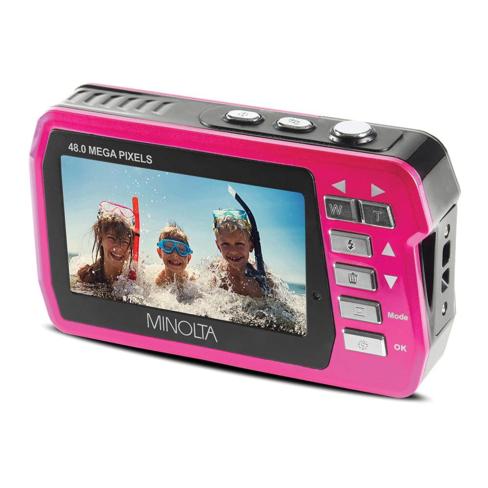 Minolta MN40WP 48.0-Megapixel Waterproof Digital Camera, Pink