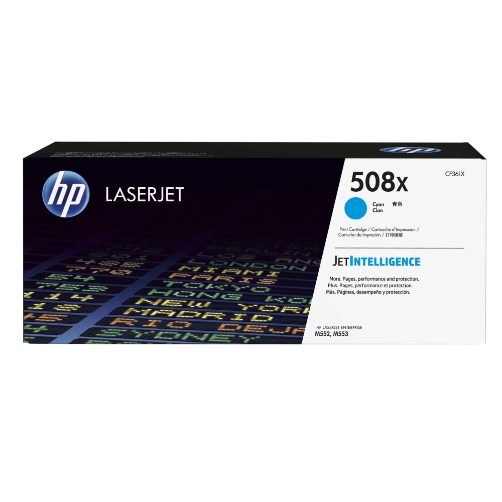 HP 508X Cyan High Yield Toner Cartridge, CF361X