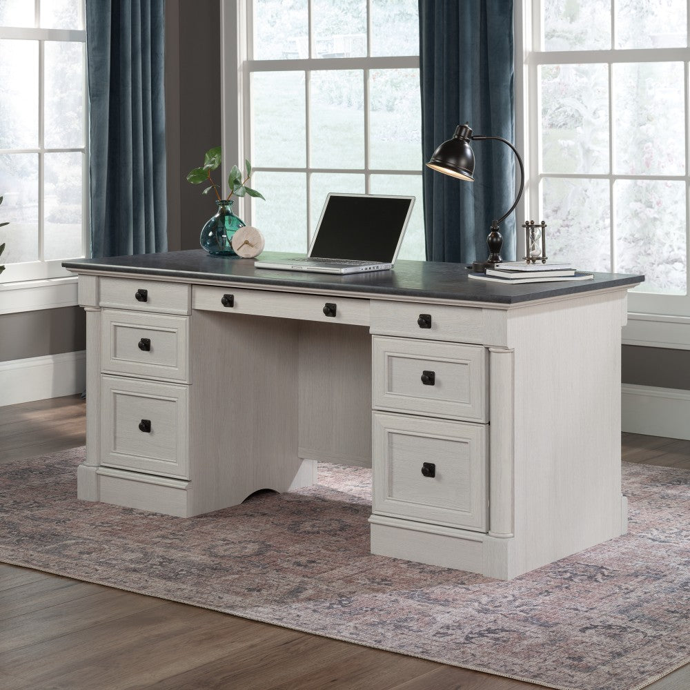 Sauder Palladia 66inW Executive Computer Desk, Glacier Oak