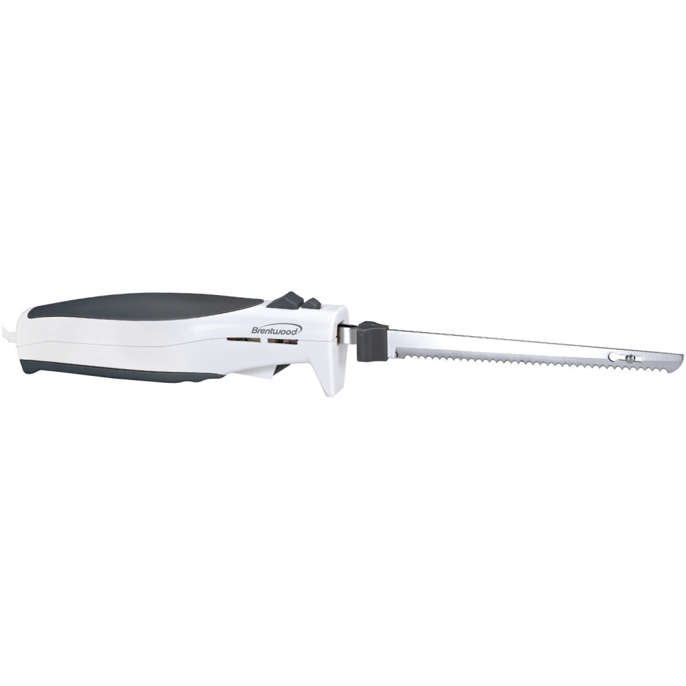 Brentwood TS-1010 7-Inch Electric Carving Knife, White - Carving Knife - Carving - Dishwasher Safe - White