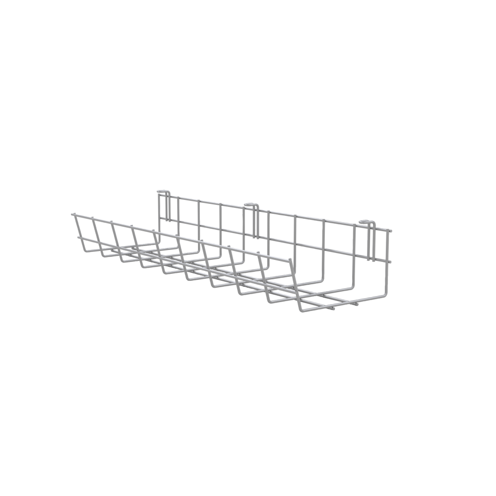 Mayline Wire Management Basket, 3 5/16inH x 24inW x 5 11/16inD, Silver