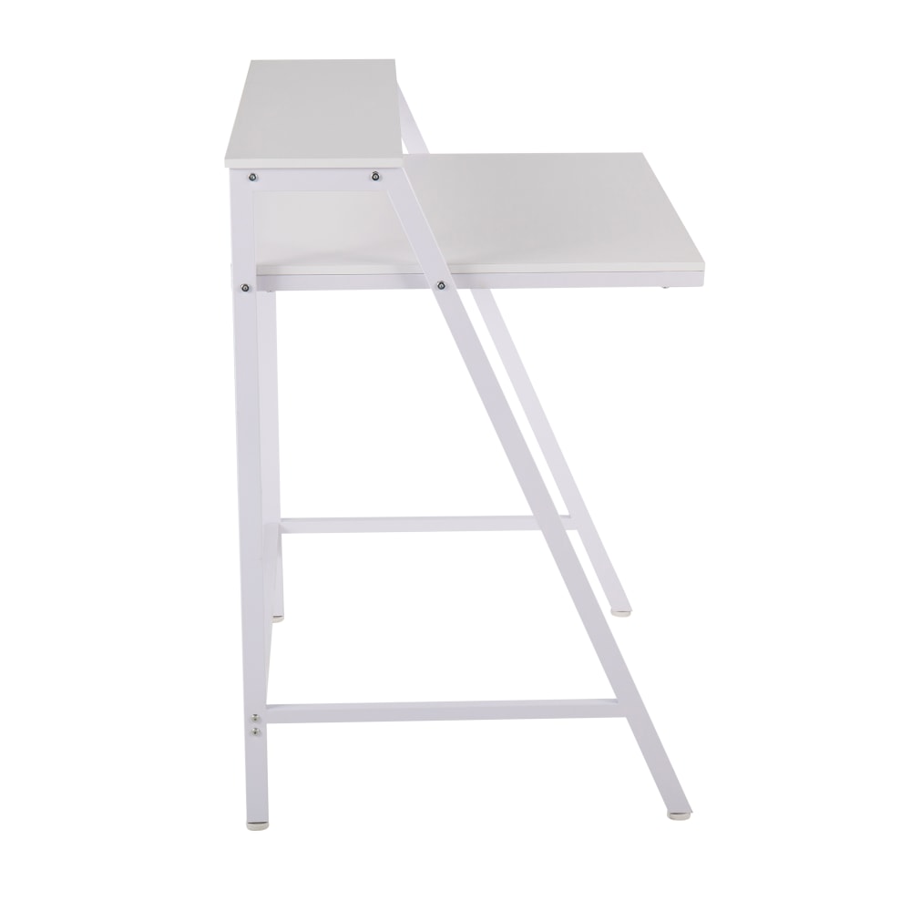 LumiSource 2-Tier 32inW Computer Desk, Matte White