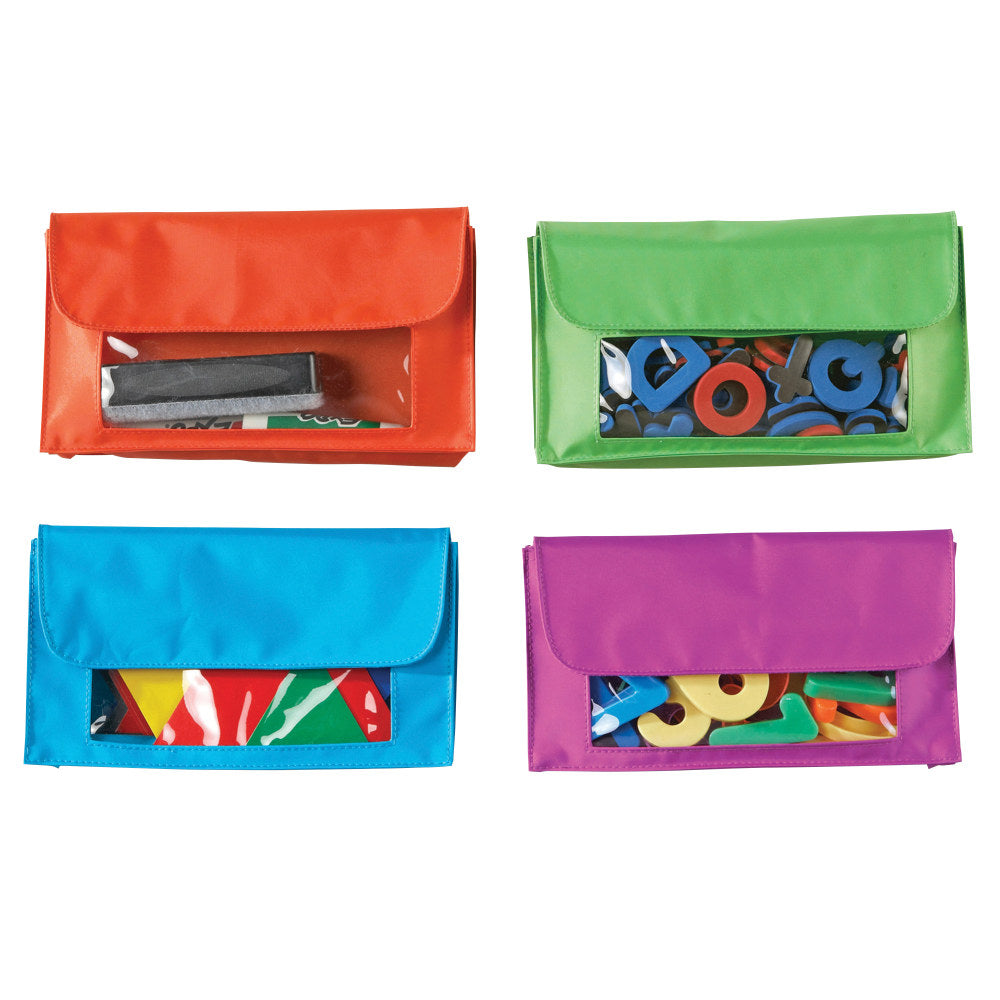 Learning Resources Magnetic Storage Pockets, 9 1/2in x 5 1/2in, Assorted Colors, Pack Of 4