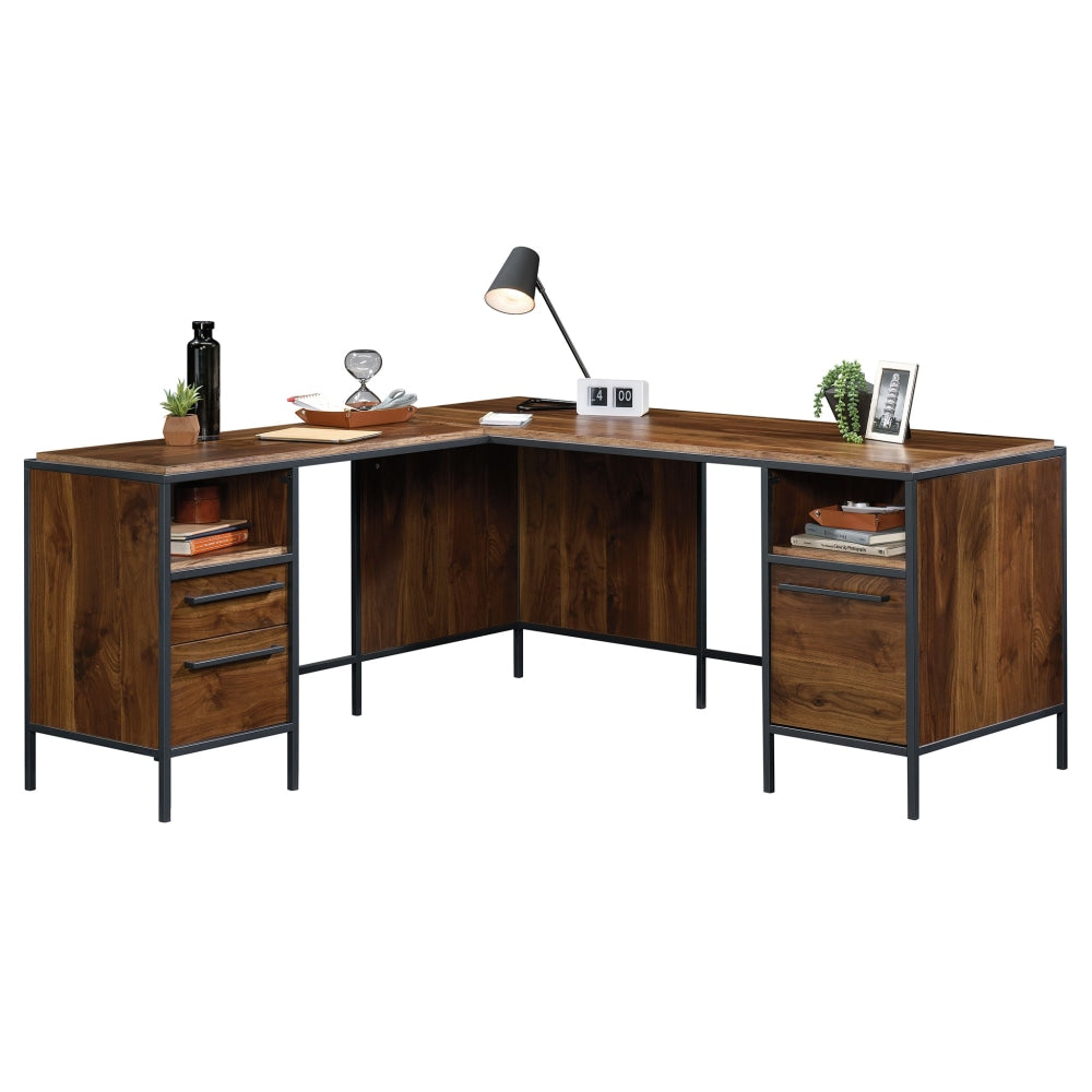 Sauder Nova Loft 66inW L-Shaped Corner Desk, Grand Walnut