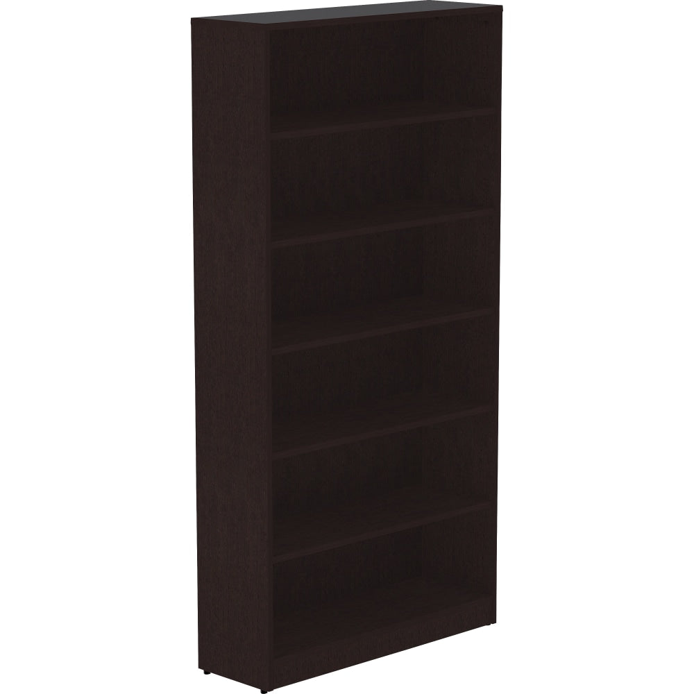 Lorell Essentials 36inH 6-Shelf Bookcase, Espresso