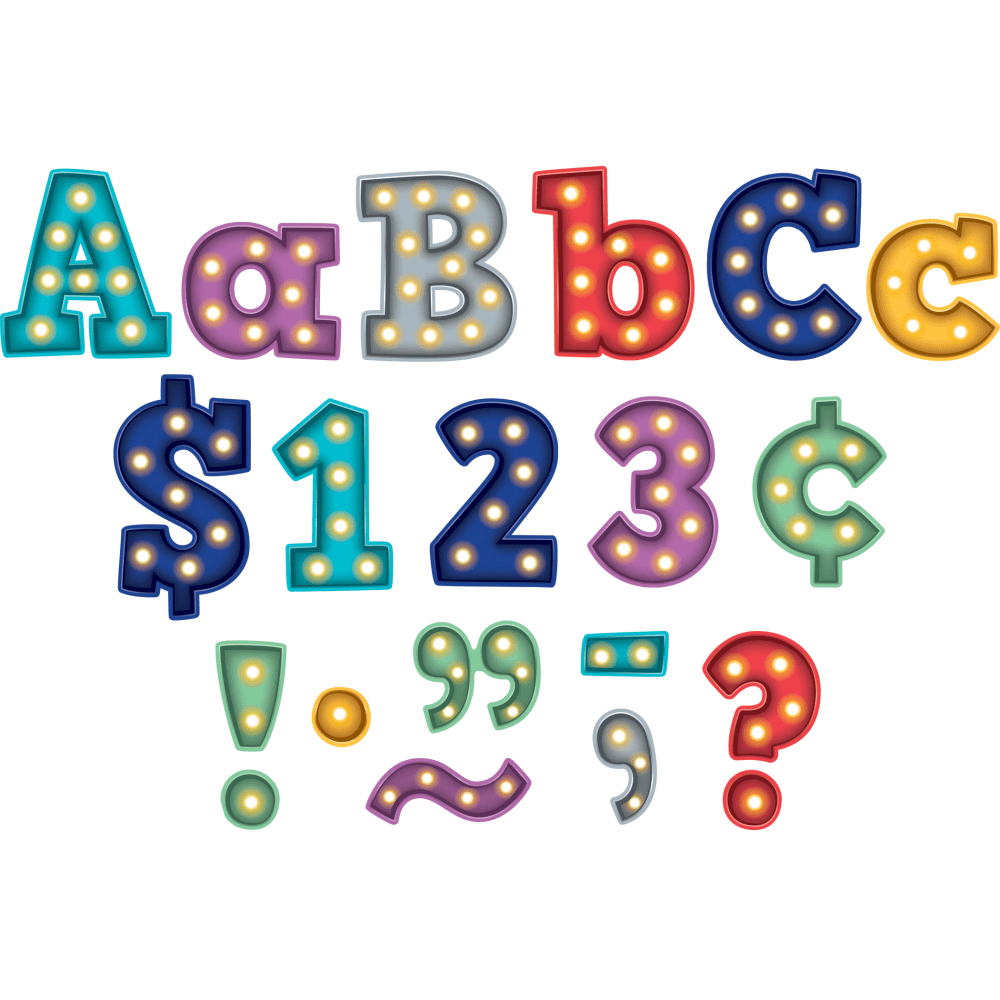 Teacher Created Resources 4in Letters, Marquee Bold Block, 230 Pieces Per Pack, Set Of 3 Packs