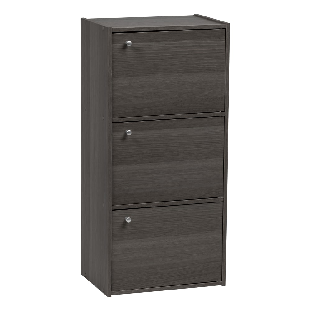 IRIS 35inH 3-Door Storage-Shelf, Gray