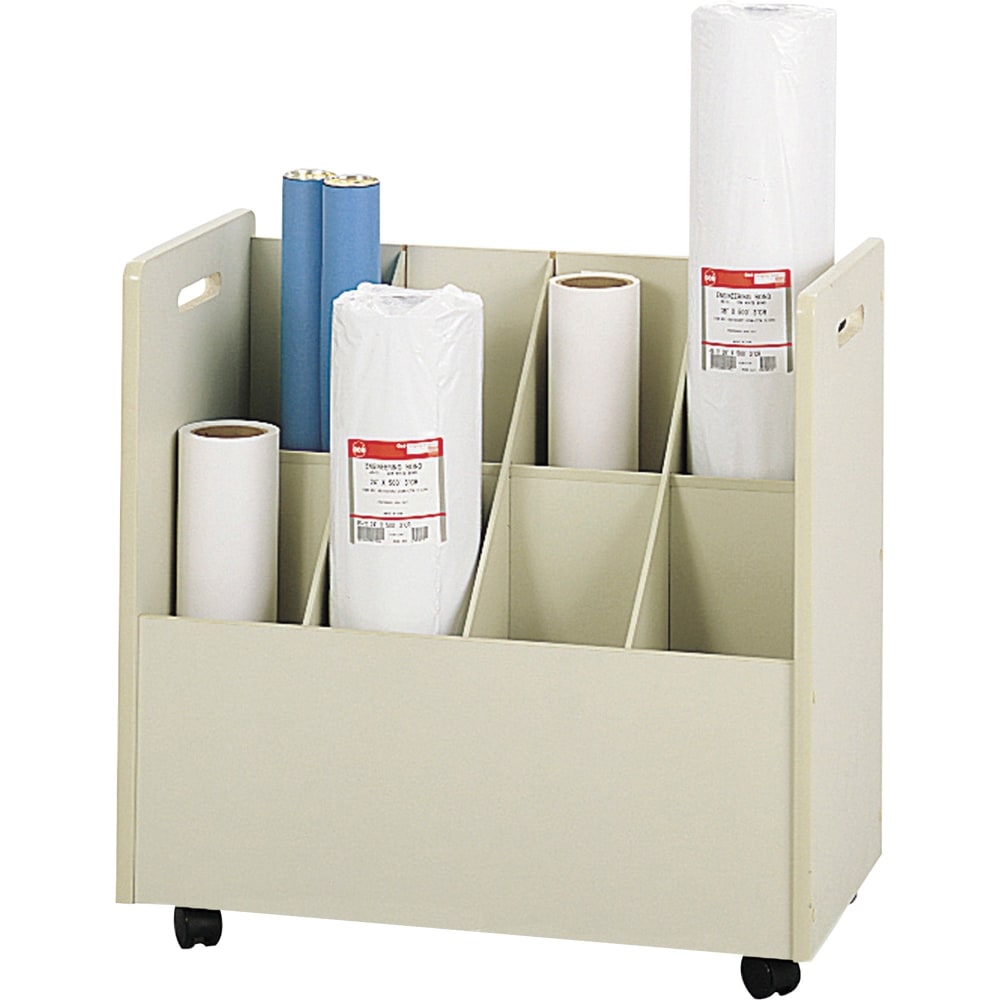 Safco Mobile Roll File, 8 Compartments, 7in Tubes