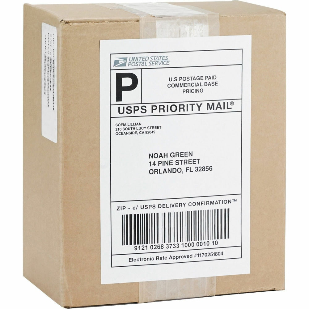 Business Source Bright White Premium-quality Internet Shipping Labels - 5 1/2in Width x 8 1/2in Length - Permanent Adhesive - Rectangle - Laser, Inkjet - Bright White - 2 / Sheet - 250 Total Sheets - 500 / Box