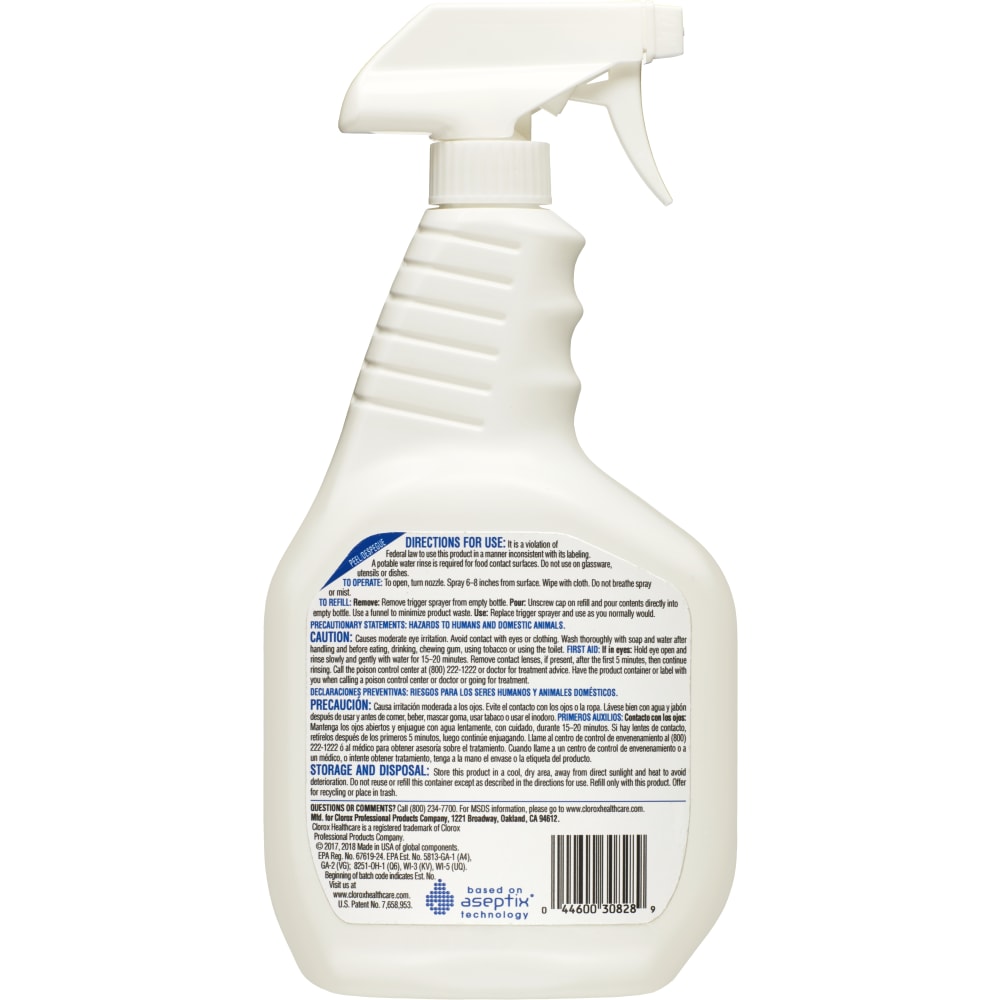 Clorox Healthcare Hydrogen-Peroxide Disinfecting Cleaner, 22 Oz Bottle