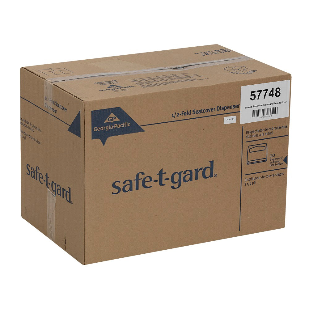 Safe-T-Gard 1/2-Fold Seat Cover Dispensing System, 11-3/4inH x 16-3/8inW x 2-1/2inD, Black