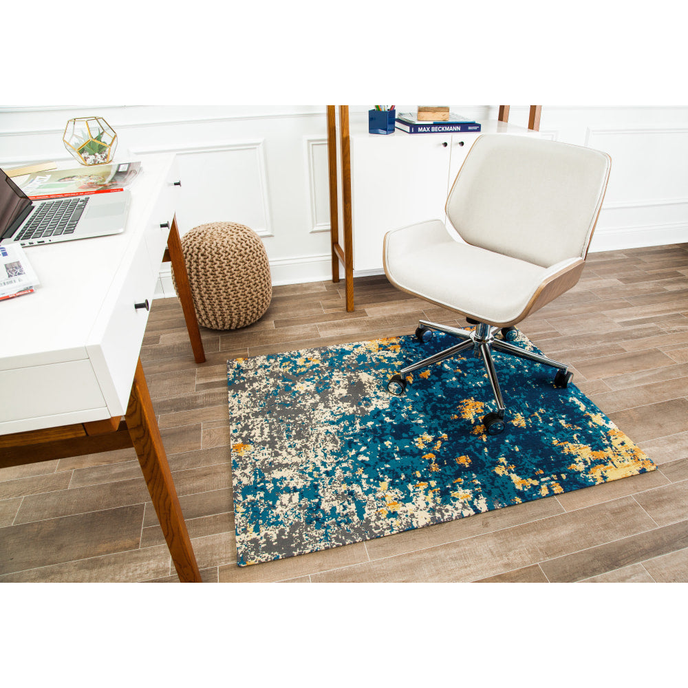 Anji Mountain Bilbao Rug'd Chair Mat, 1/4inH x 36inW x 48inD, Multicolor