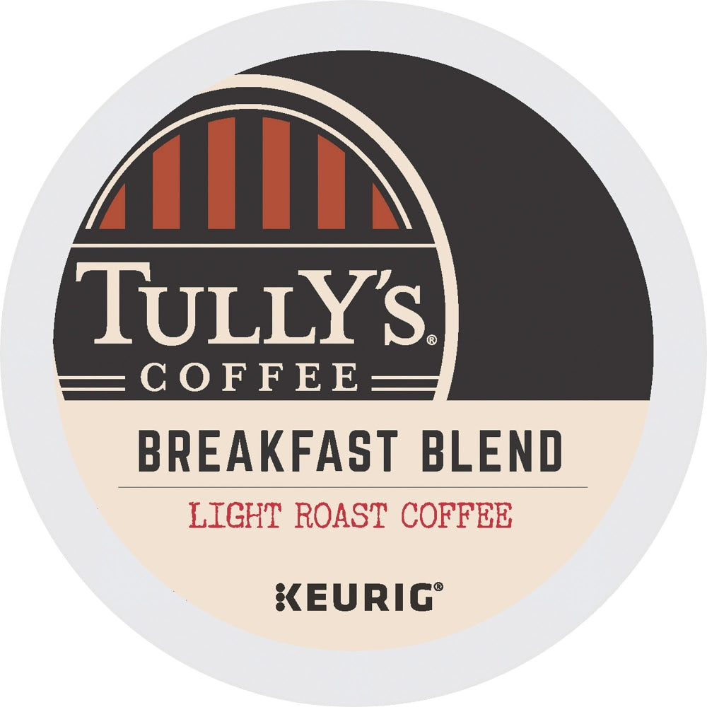 Tullys Coffee Single-Serve Coffee K-Cup Pods, Breakfast Blend, Carton Of 24