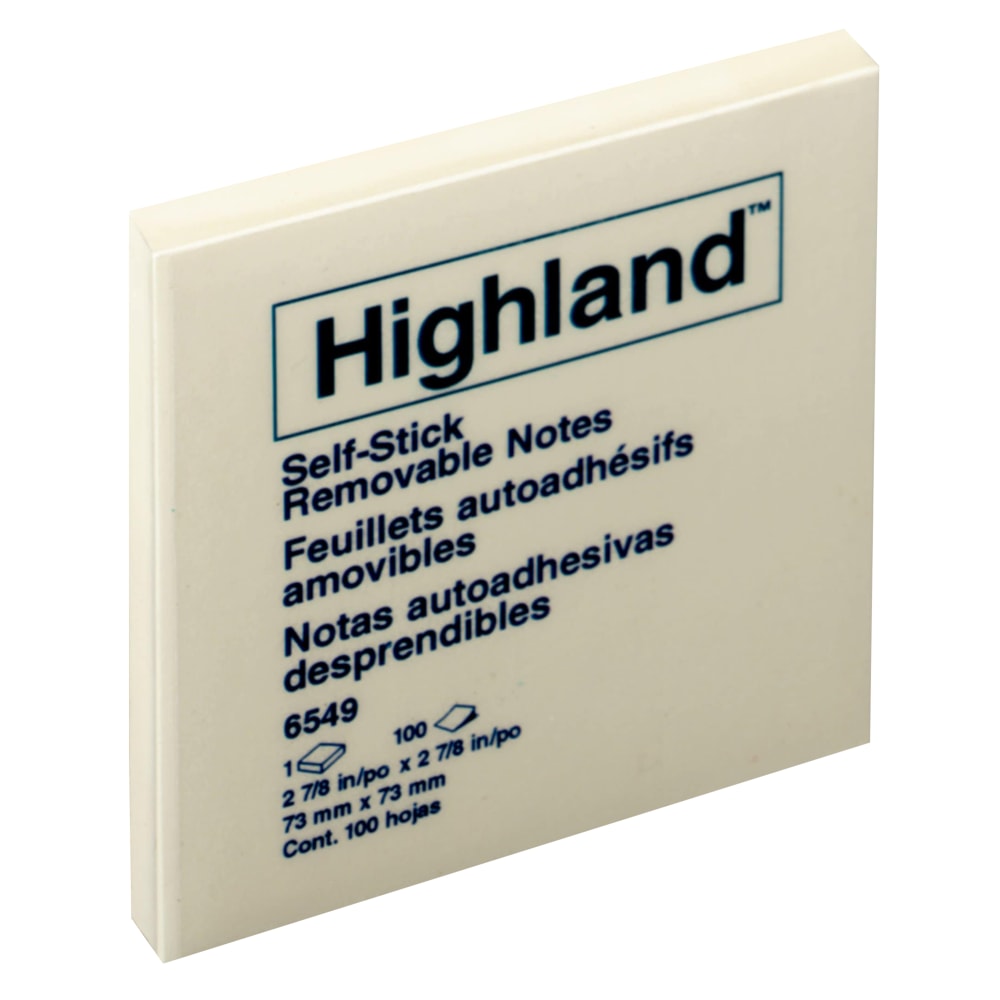 Highland Notes, 3 in x 3 in, 12 Pads, 100 Sheets/Pad, Yellow