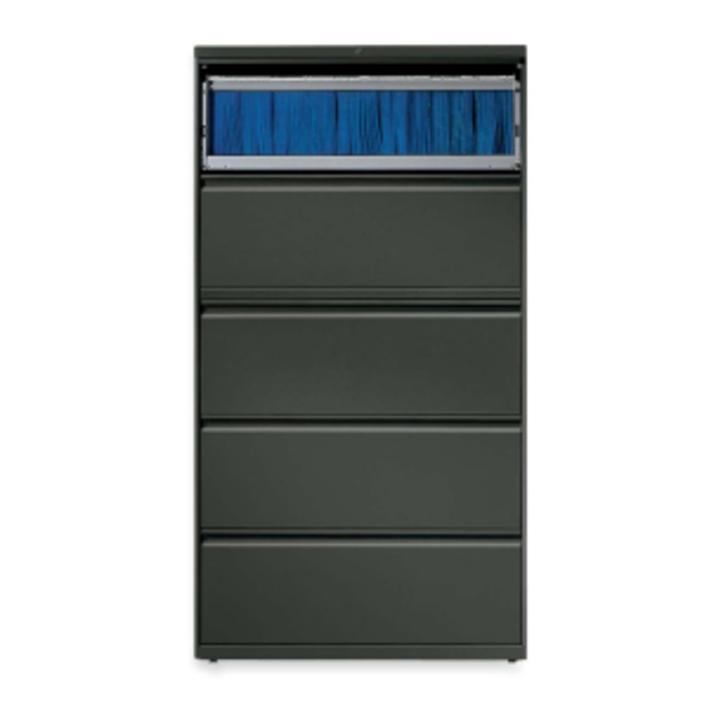 HON 36inW x 19-1/4inD Lateral 5-Drawer File Cabinet With Lock, Charcoal