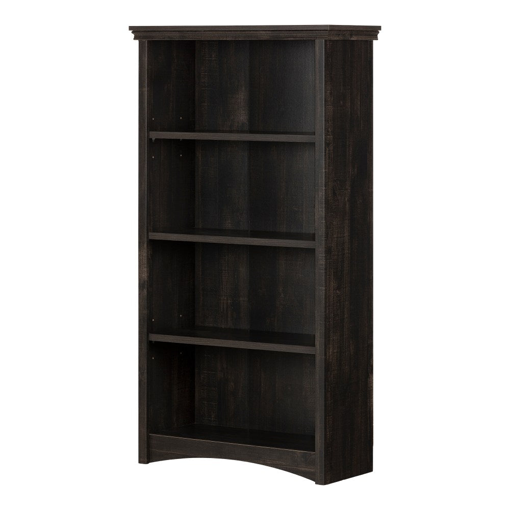 South Shore Gascony 57-3/4inH 4-Shelf Bookcase, Rubbed Black