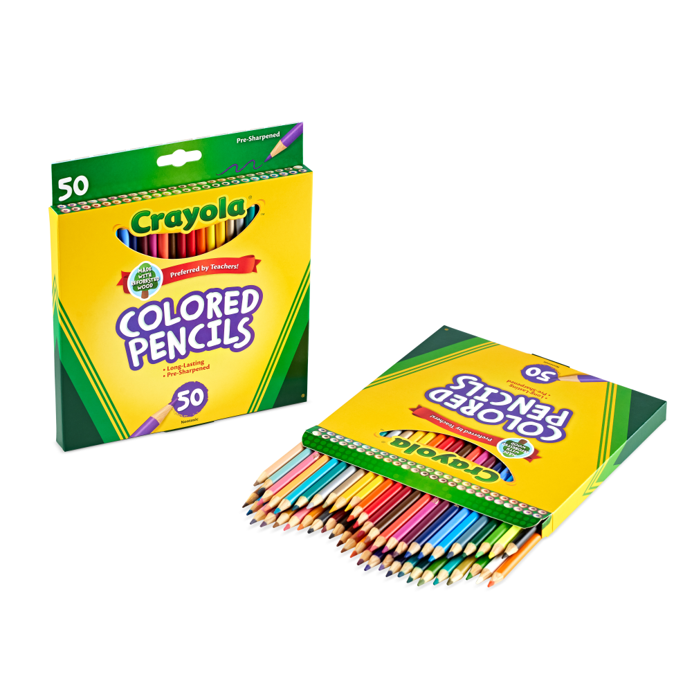 Crayola Color Pencils, Assorted Colors, Box Of 50 Color Pencils