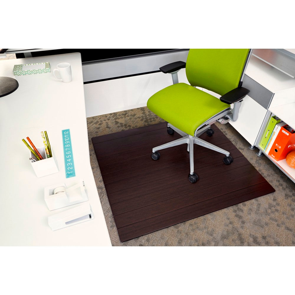 Anji Mountain Deluxe Roll-Up Chair Mat, Rectangular, 43in x 48in, Dark Cherry