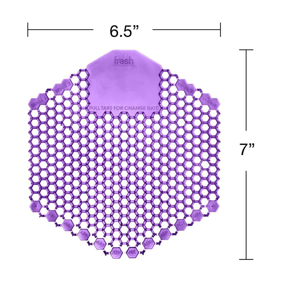 Fresh Products Wave 3-D Urinal Screens, 7in, Fabulous Scent, Purple, Pack Of 60 Urinal Screens