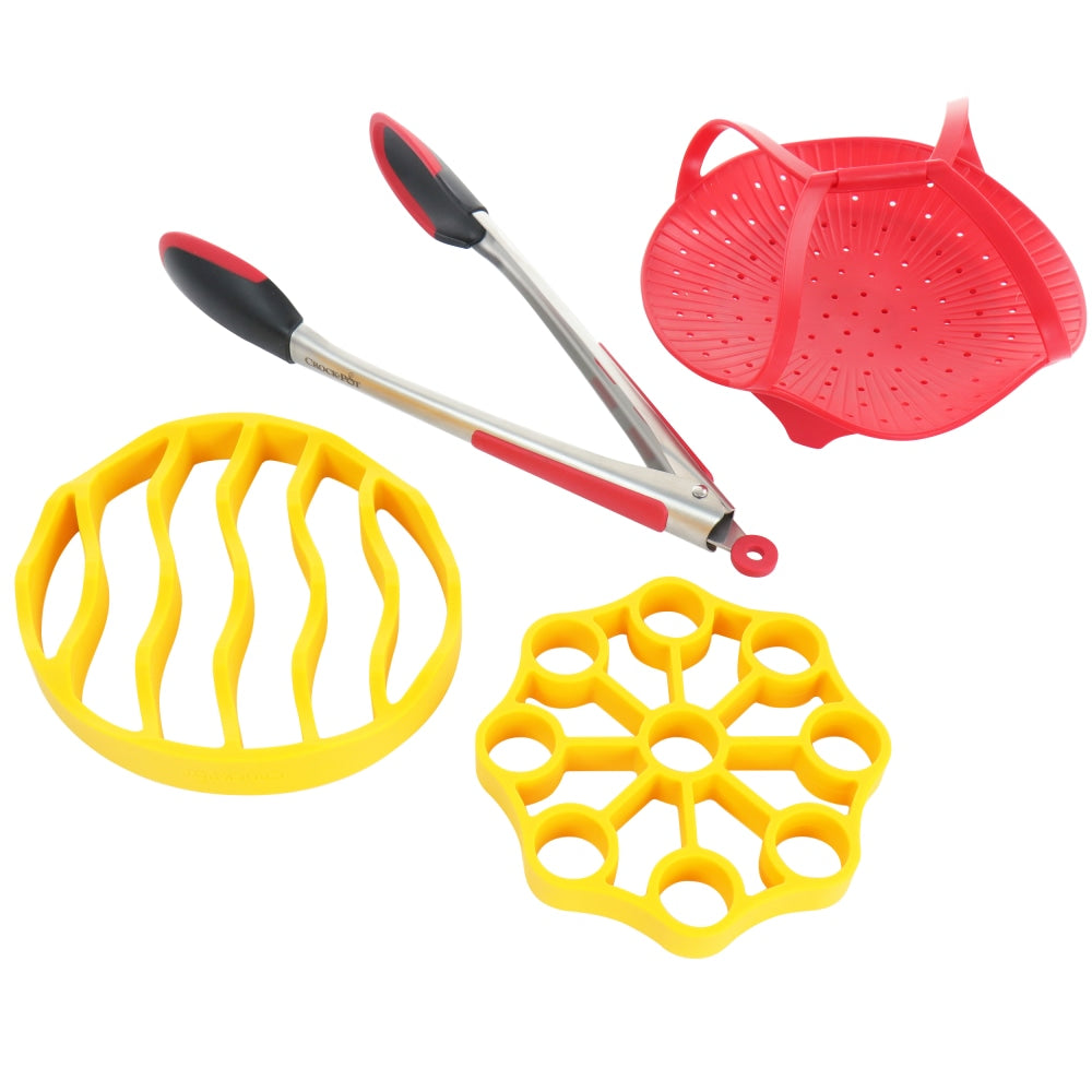 Crock-Pot 4-Piece Pressure Cooker Accessories Starter Kit, Red/Yellow