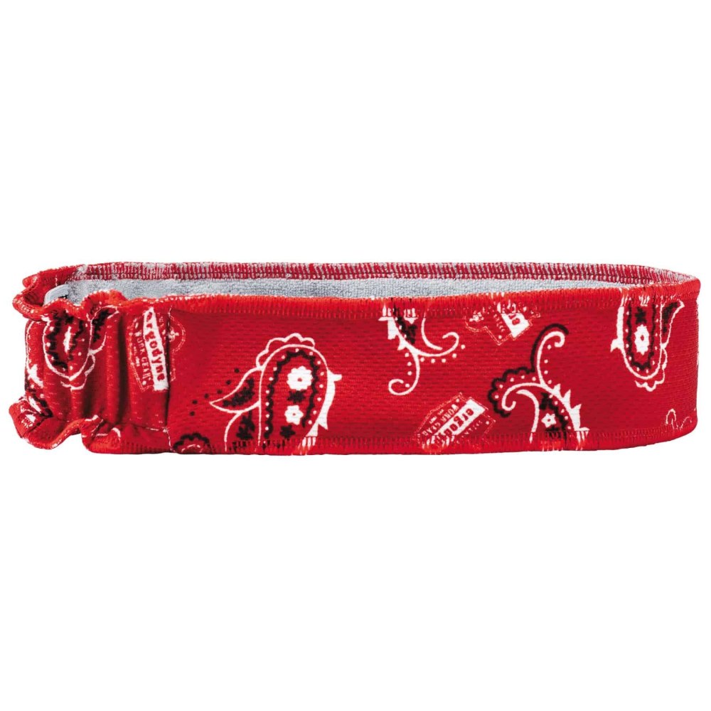 Ergodyne Chill-Its 6605 High-Performance Headbands, Red Western, Pack Of 6 Headbands