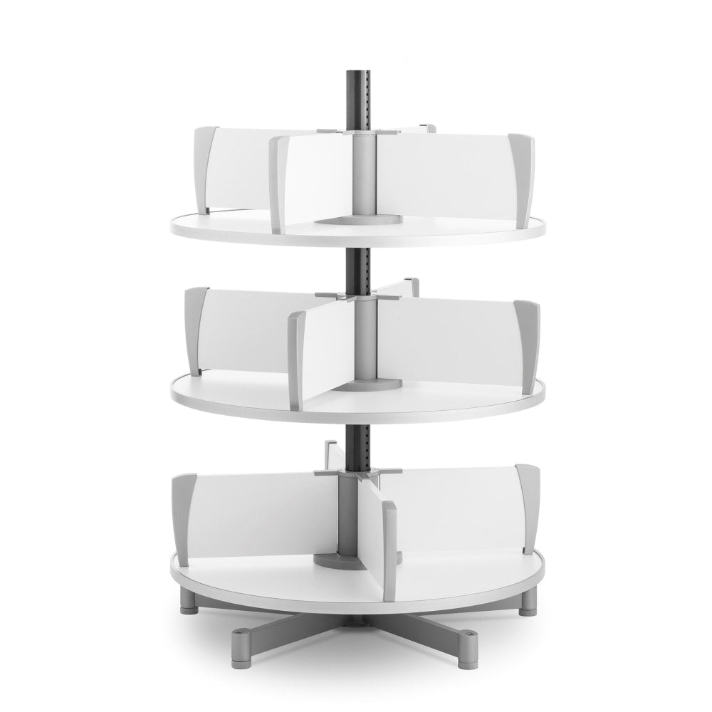 Moll Deluxe Binder And File Carousel Shelving, 3 Tier, White