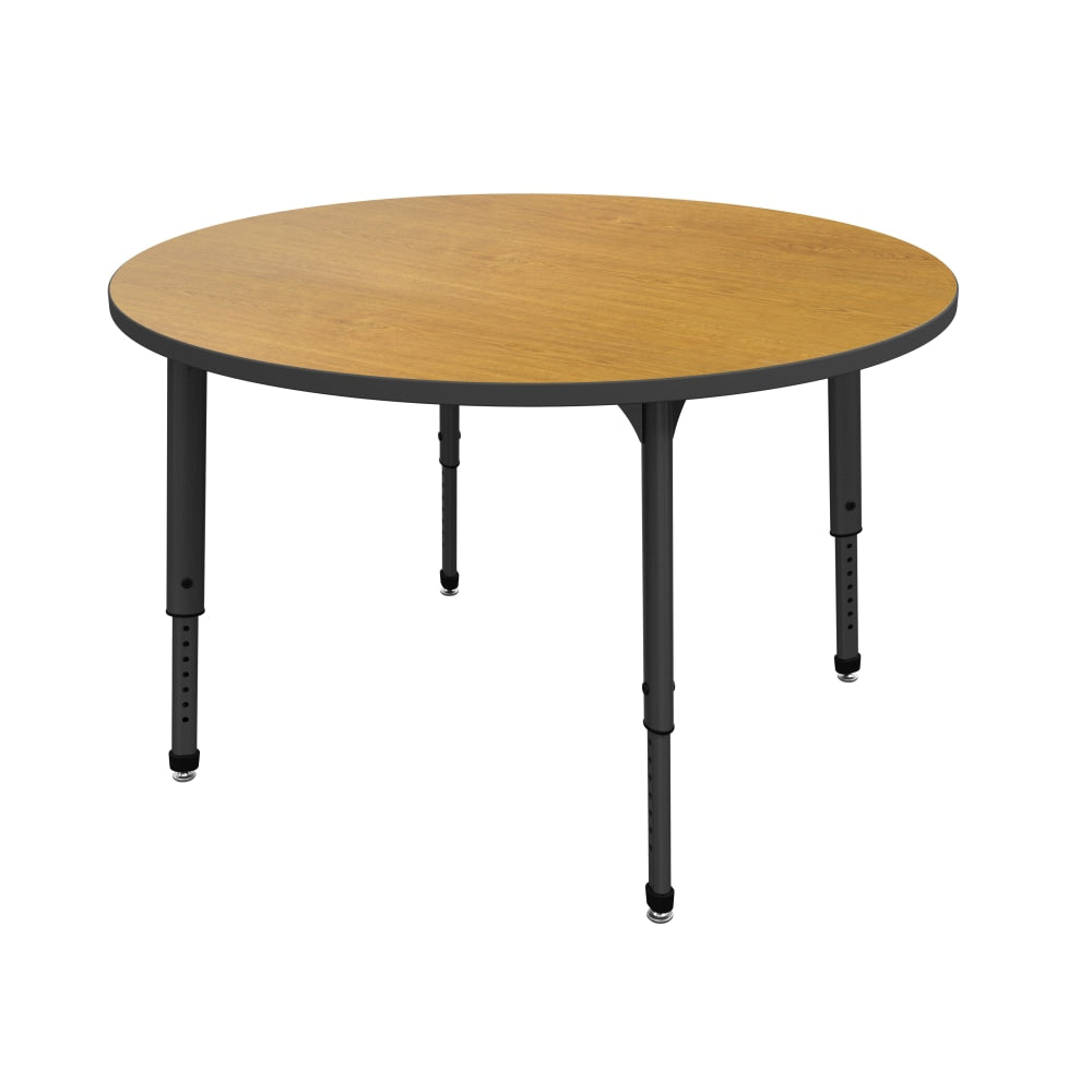 Marco Group Apex Series Adjustable Height Round Table, Solar Oak/Black