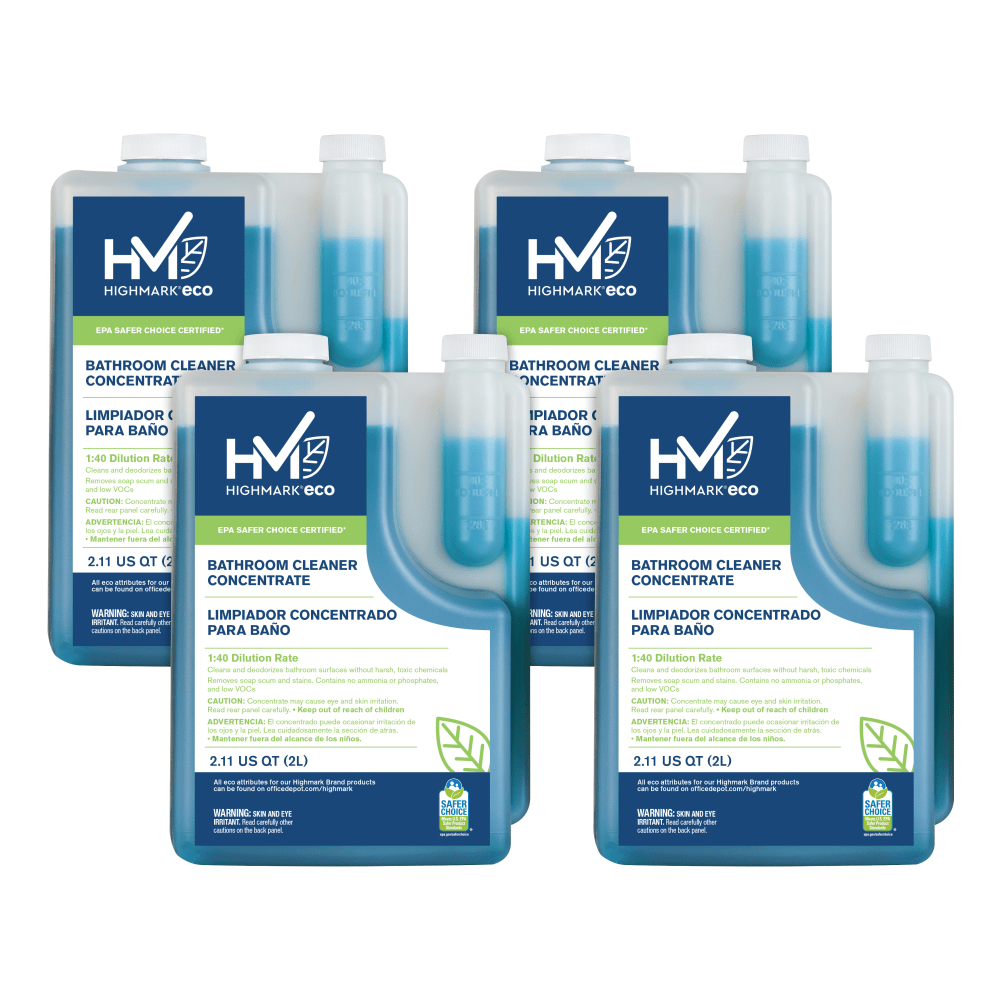 Highmark ECO Liquid Bathroom Cleaner Concentrate, 2 Liters, Case Of 4 Bottles