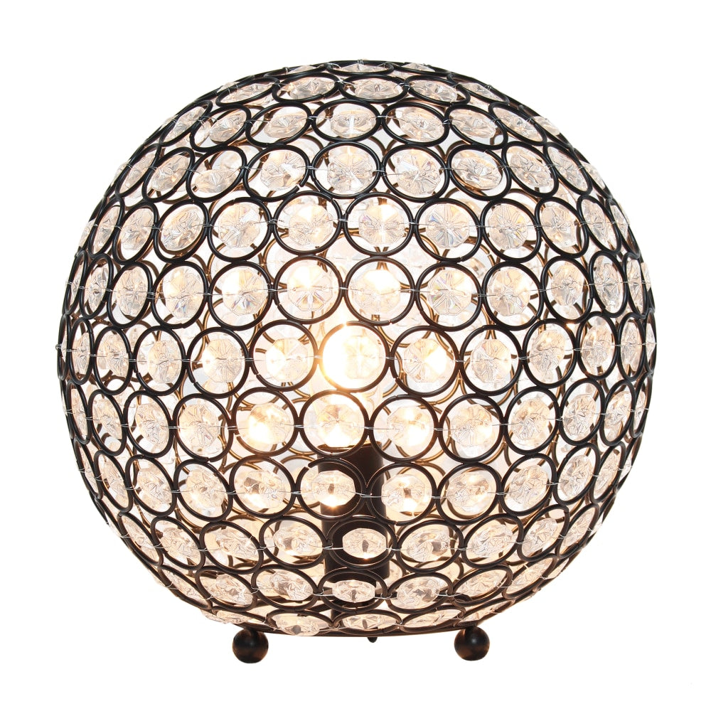 Elegant Designs Crystal Ball Table Lamp, 10inH, Restoration Bronze