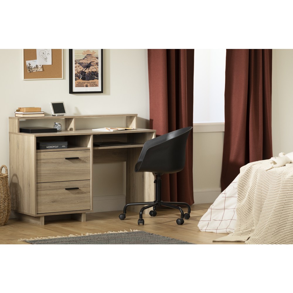 South Shore Fynn 48inW Computer Desk, Rustic Oak