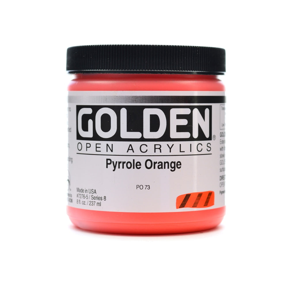 Golden OPEN Acrylic Paint, 8 Oz Jar, Pyrrole Orange