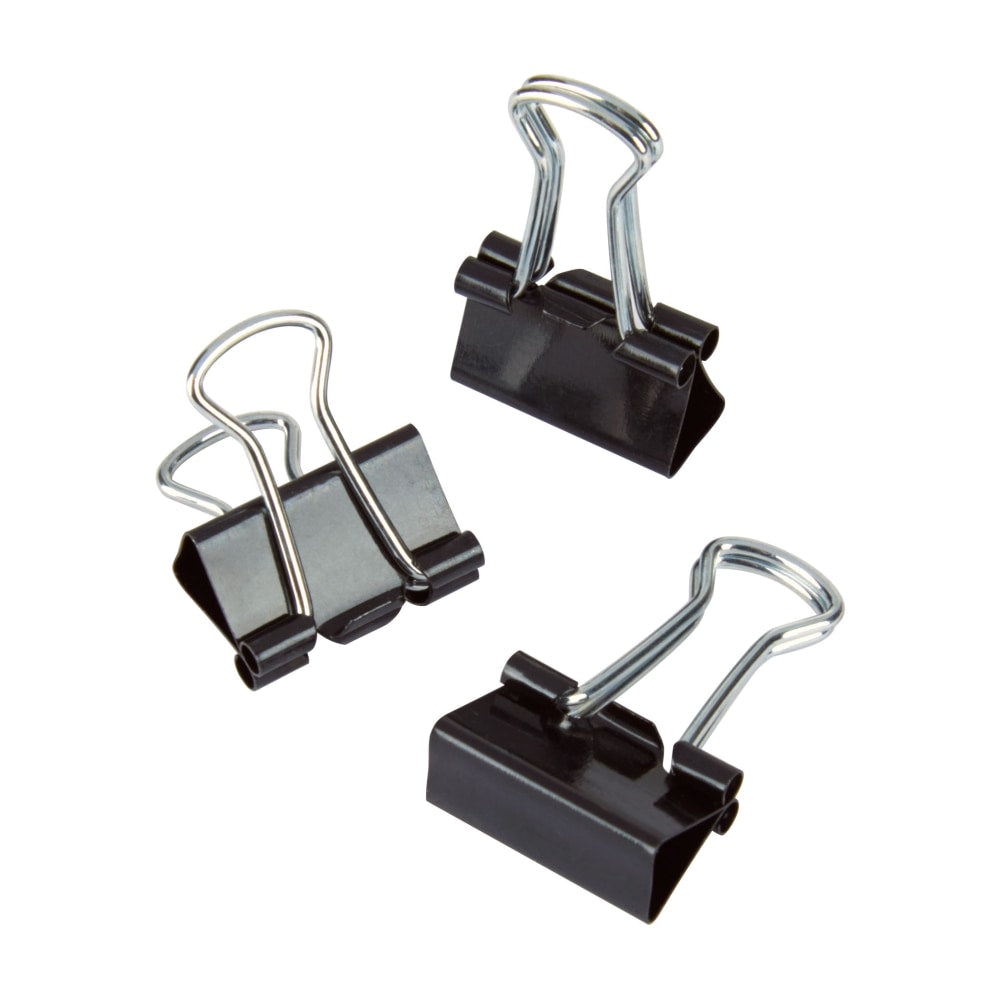 Office Depot Brand Binder Clips, Mini, 9/16in Wide, 1/4in Capacity, Black, Pack Of 60