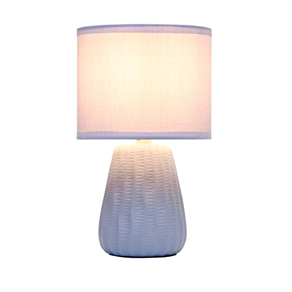 Simple Designs Mini Texture Pastel Accent Table Lamp, 11-1/16inH, Periwinkle/Periwinkle