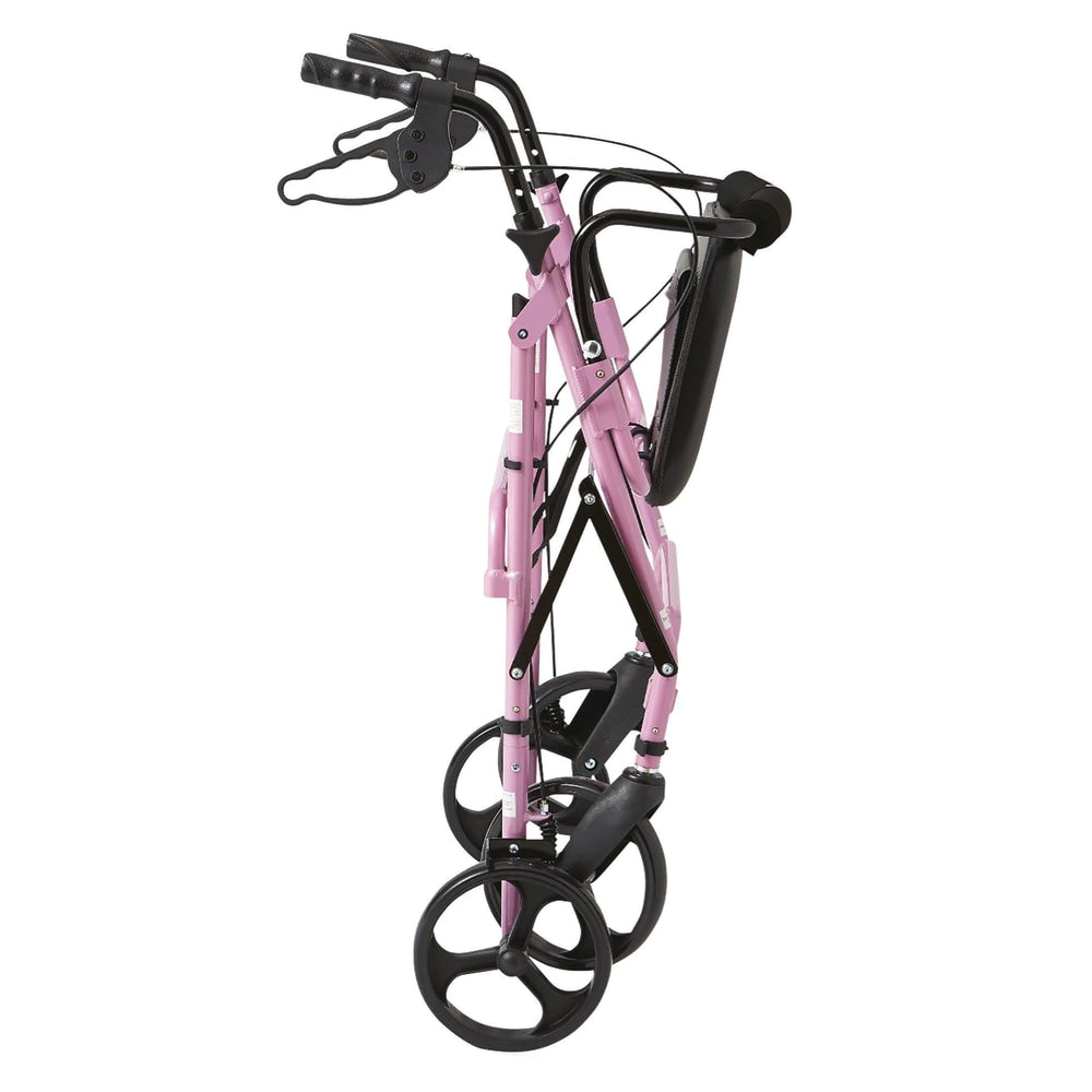 Medline Guardian Aluminum Rollator, 8in Wheels, Pink