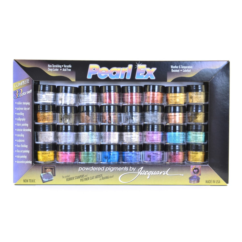 Jacquard Pearl Ex Powdered Pigments, Assorted, Set Of 32