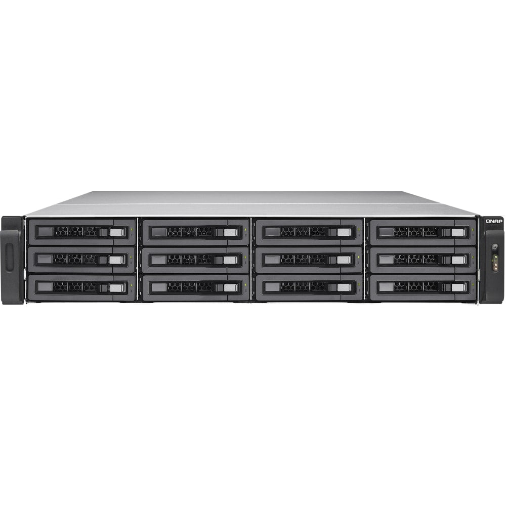 QNAP 12-bay 12Gbps SAS-enabled High-performance NAS/iSCSI/IP-SAN Unified Storage - Intel Xeon E3-1246 v3 Quad-core (4 Core) 3.50 GHz - 12 x HDD Supported - 12 x SSD Supported - 16 GB RAM DDR3 SDRAM - 12Gb/s SAS Controller