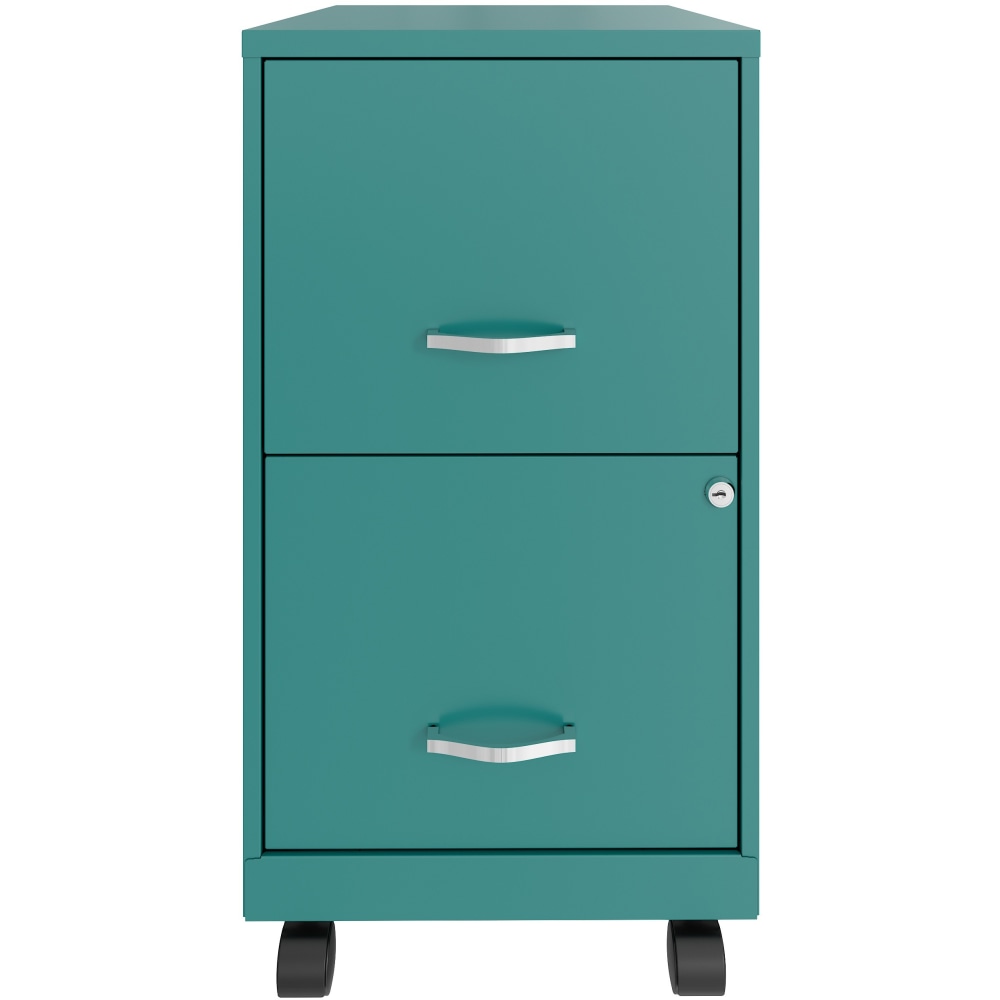 Realspace SOHO Smart 18inD Vertical 2-Drawer Mobile File Cabinet, Teal